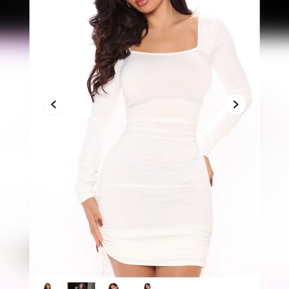 Fashion Nova Elegant White Long Sleeve Dress - Picture 3 of 11